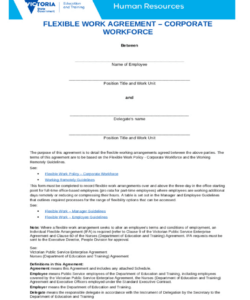 Free  Individual Flexibility Agreement Template Excel Sample