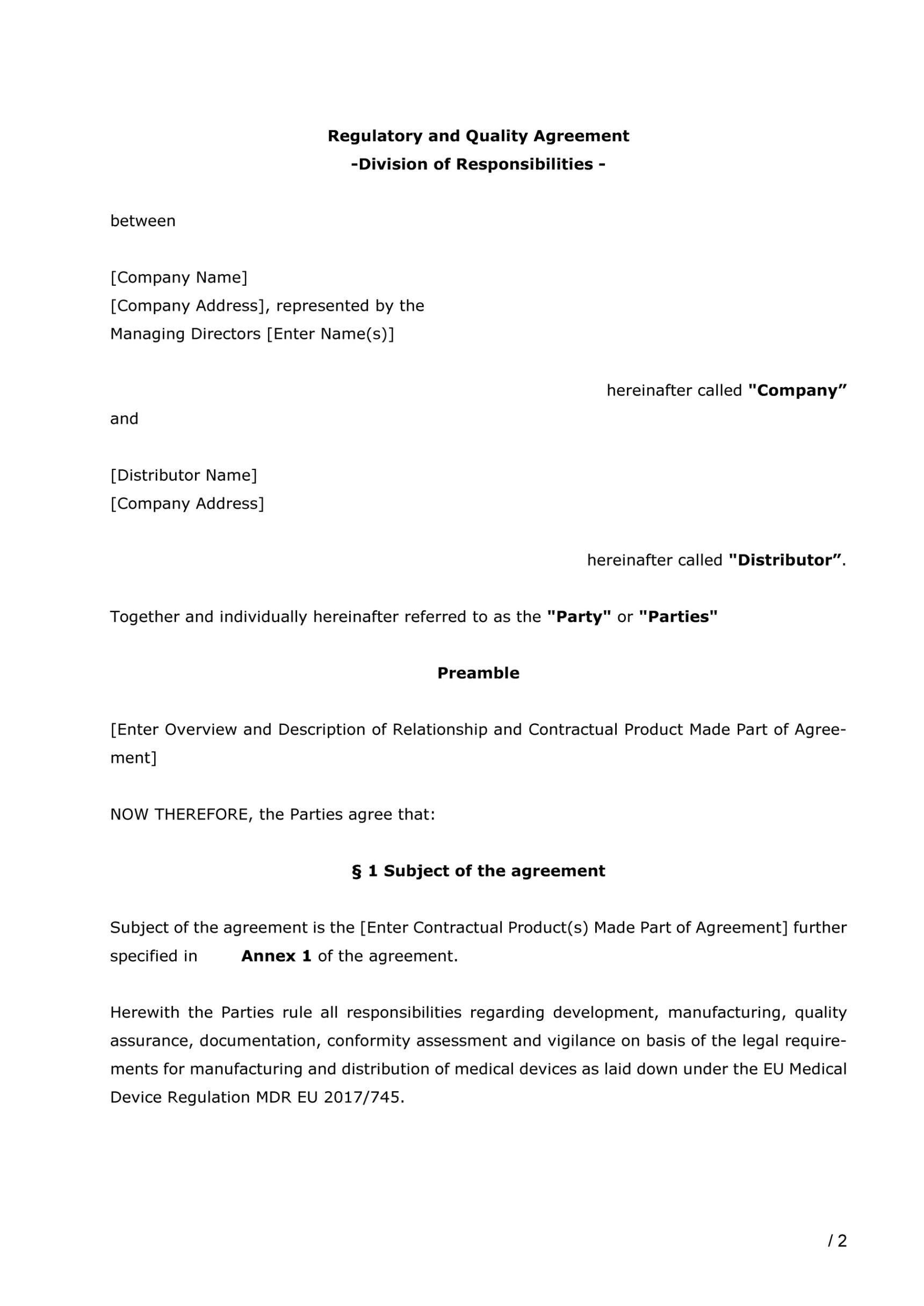 Free  Pharmaceutical Supply Agreement Template  Sample