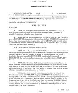 Free Printable Film Distribution Agreement Template Doc