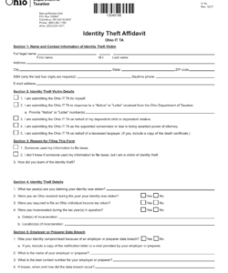 Free Printable Identity Theft Affidavit Template Pdf