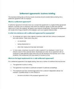 Free Printable Mediation Settlement Agreement Template Word