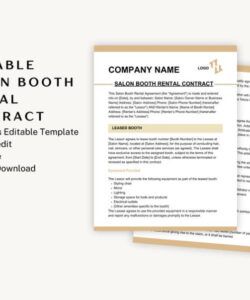 Free Printable Nail Salon Booth Rental Agreement Template Word