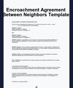 Free Printable Neighbor Fence Agreement Template Excel