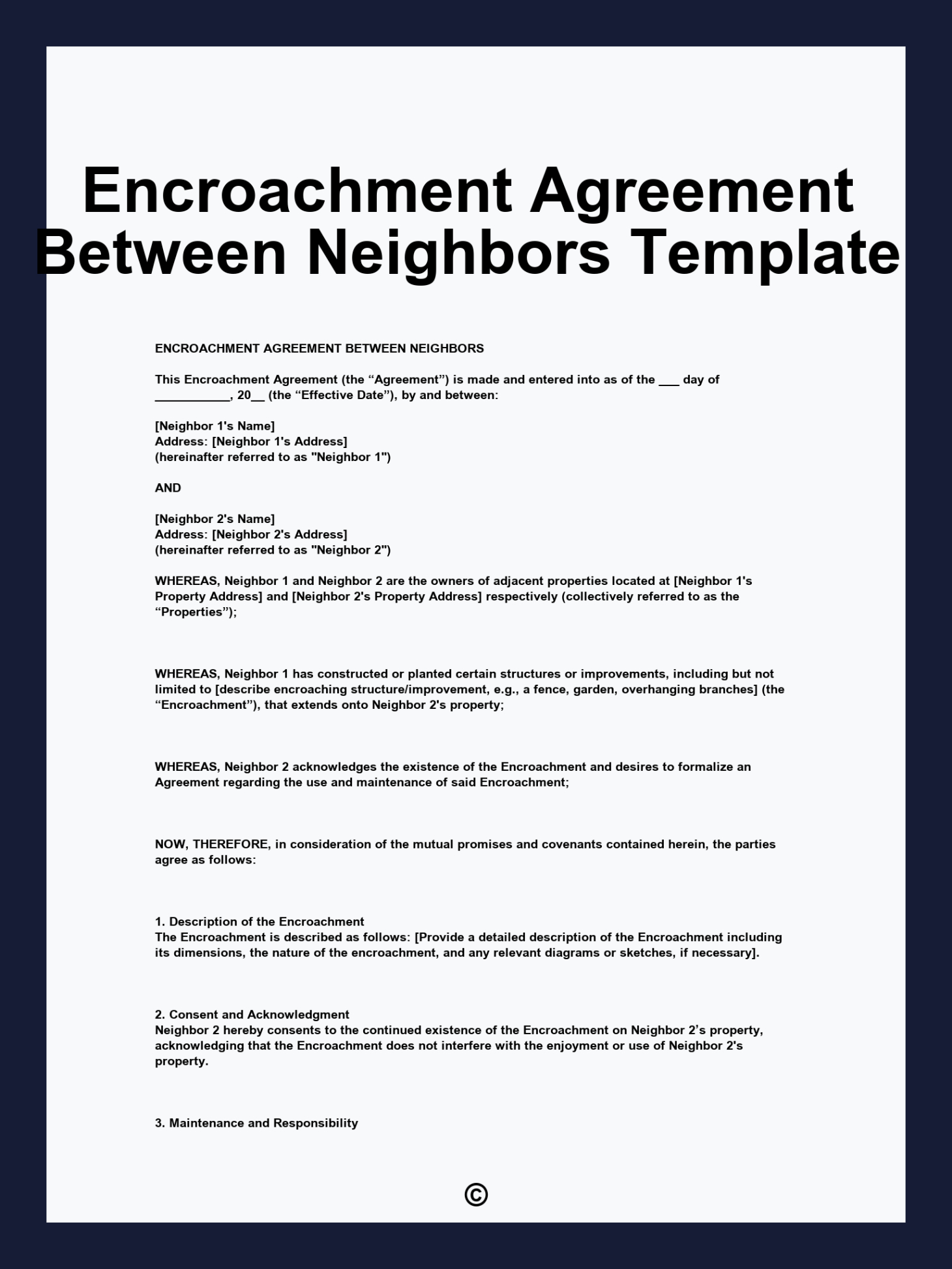 Free Printable Neighbor Fence Agreement Template Excel