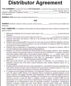 Free Printable Non Exclusive Distribution Agreement Template Doc Sample