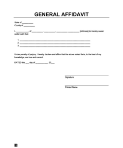Free Printable Police Station Affidavit Template Excel