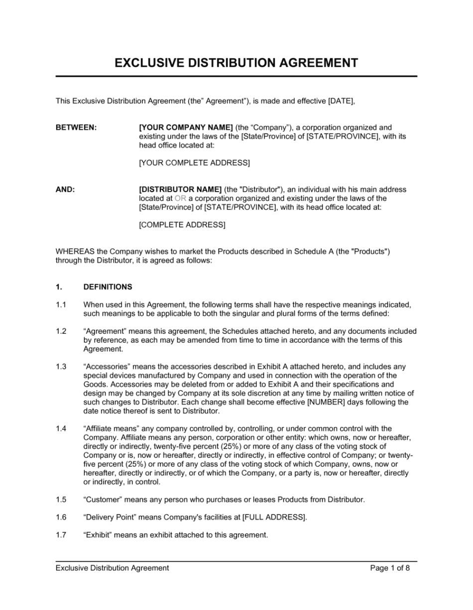 Free Printable Spare Parts Supply Agreement Template Doc