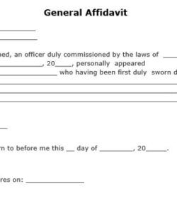 Free Printable Sworn Statement General Affidavit Template Pdf