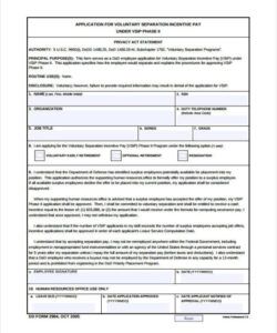 Free Printable Voluntary Employment Separation Agreement Template Word Sample