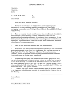 Free  Sworn Statement General Affidavit Template Pdf Sample