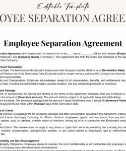 Free  Voluntary Employment Separation Agreement Template Word