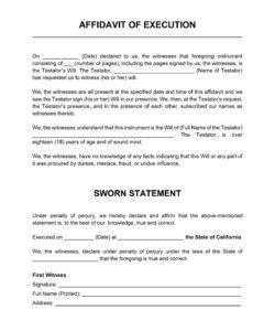 Free  Work Licence Affidavit Template Word