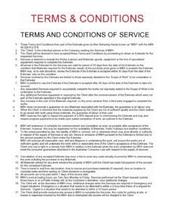 Printable Handyman Service Agreement Template Excel