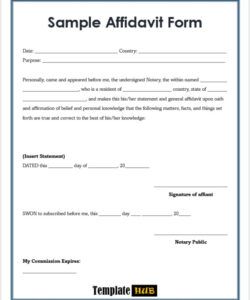 Printable Police Station Affidavit Template