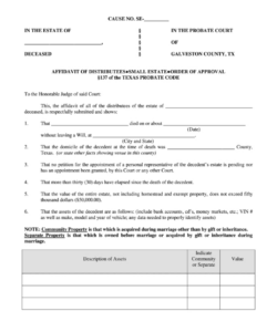 Printable Self Proving Affidavit Texas Template  Sample
