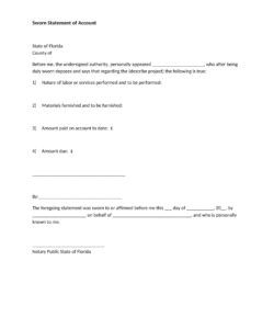 Printable Sworn Statement General Affidavit Template