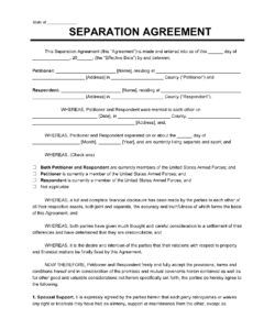 Voluntary Employment Separation Agreement Template Word Sample