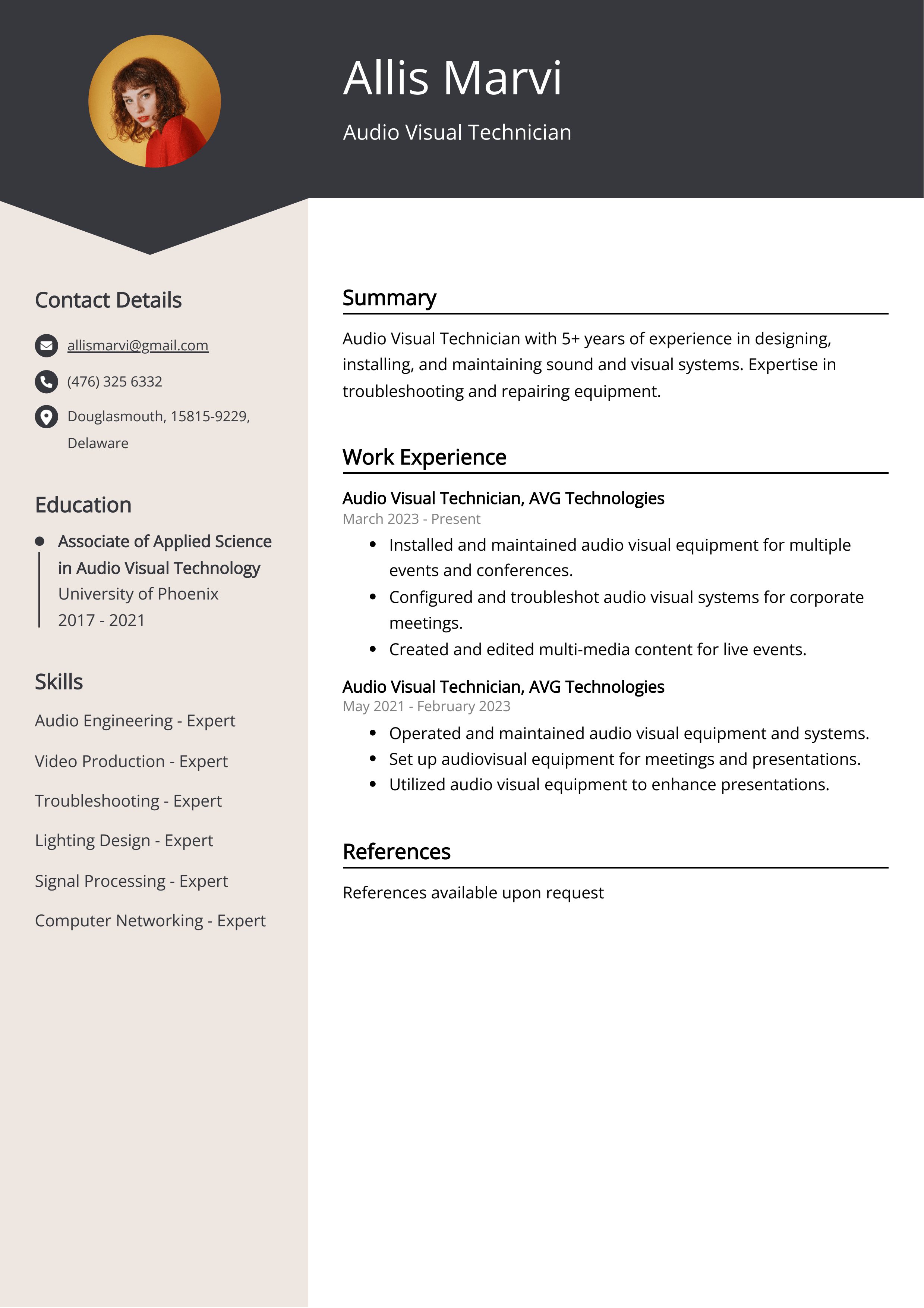 audio-visual-technician-resume-template