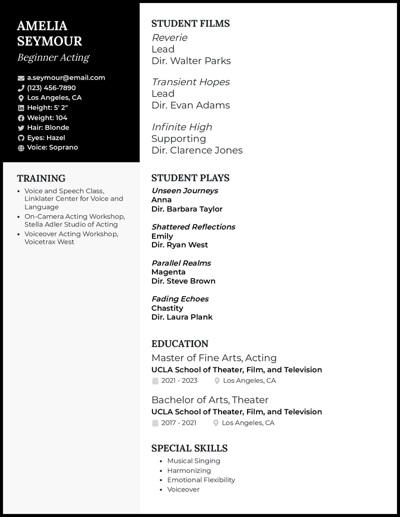beginners-acting-resume-template-no-experience