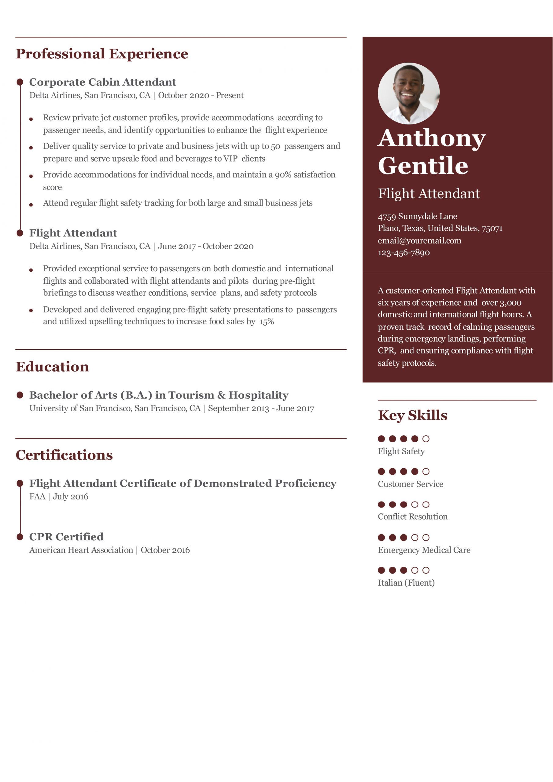 corporate-flight-attendant-resume-template