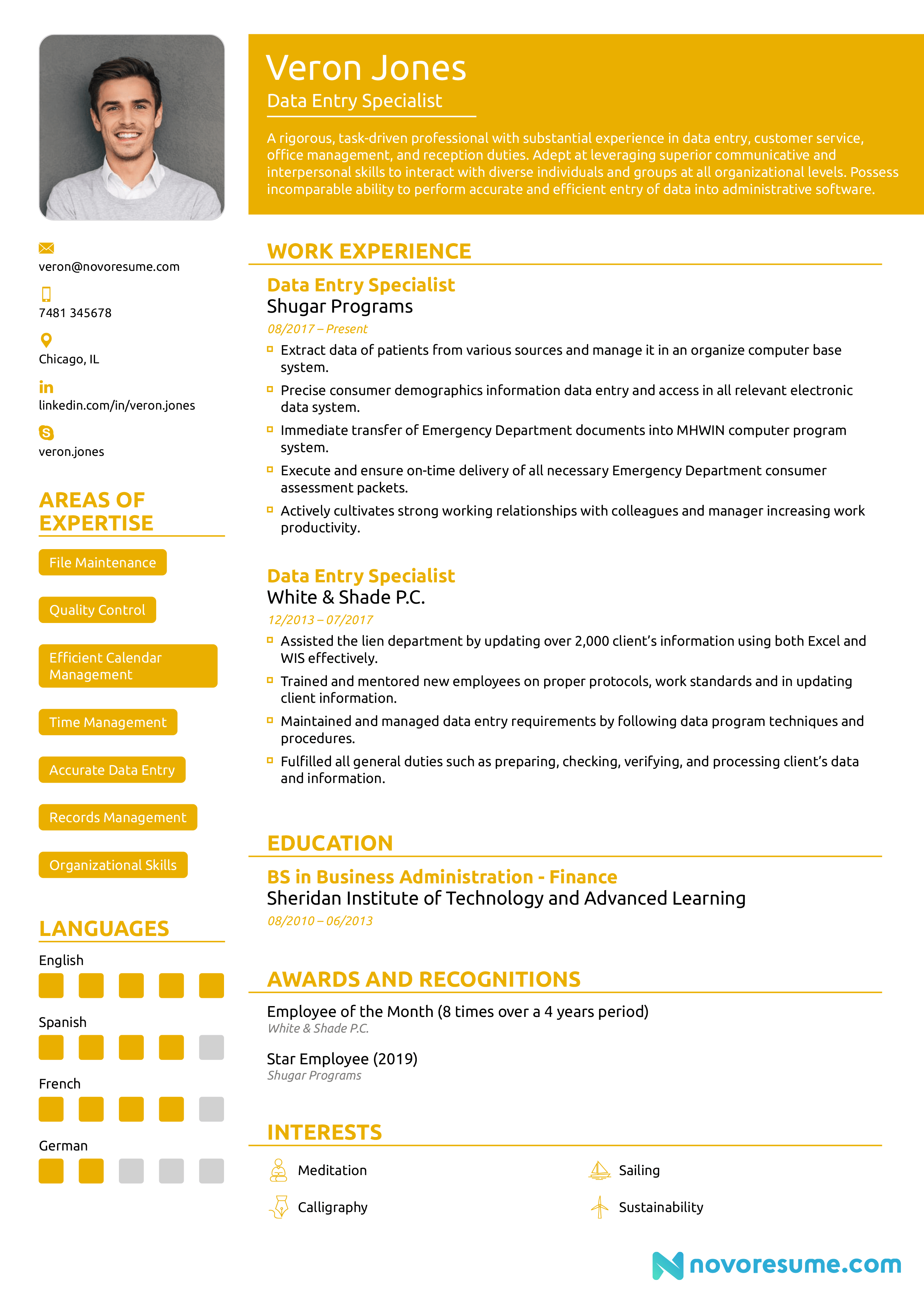data-entry-job-resume-template