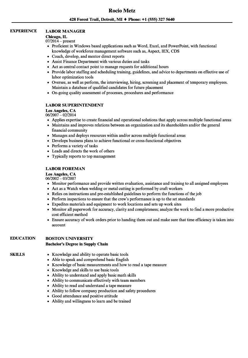 department-of-labor-resume-template