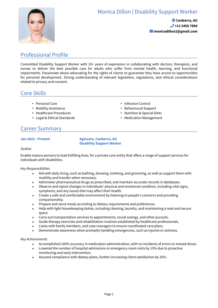 disability-support-worker-resume-template