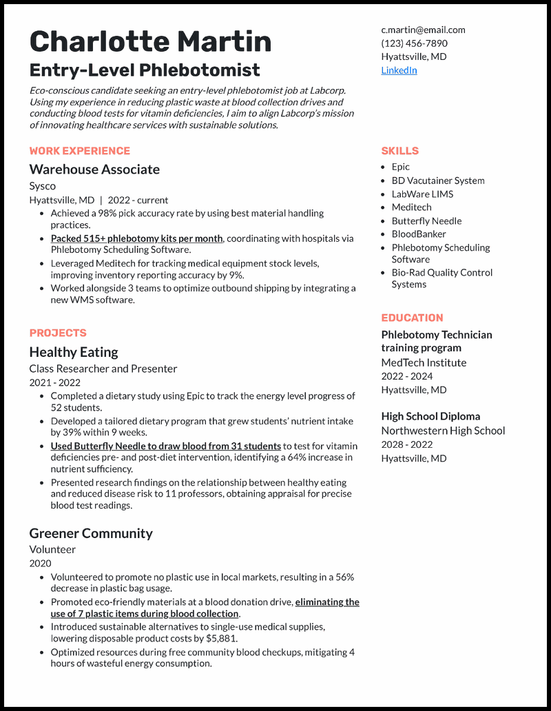 entry-level-phlebotomist-resume-template