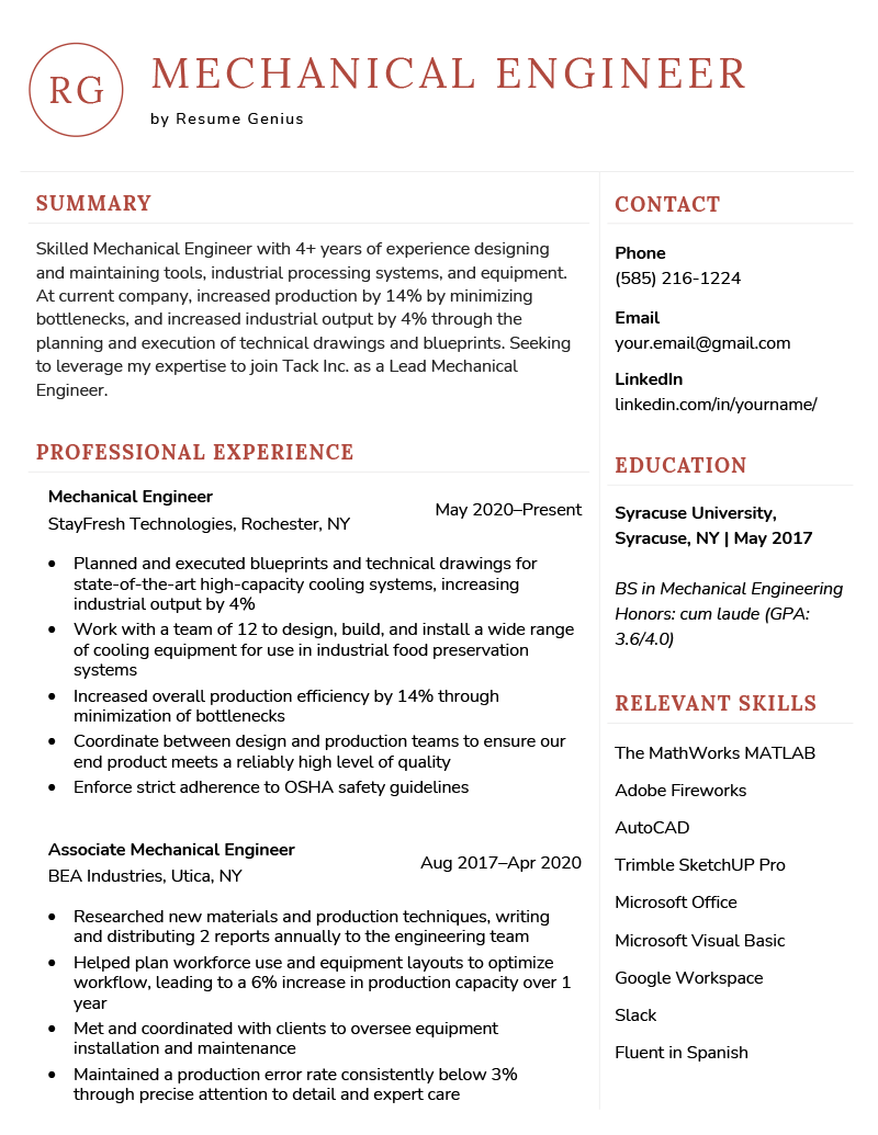 experienced-mechanical-engineer-resume-template