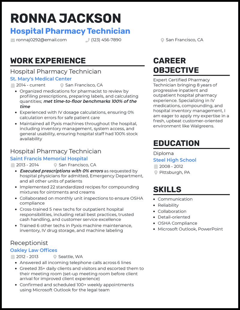 hospital-pharmacy-technician-resume-template