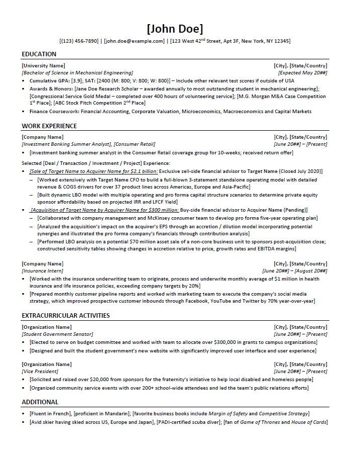 investment-banking-analyst-resume-template