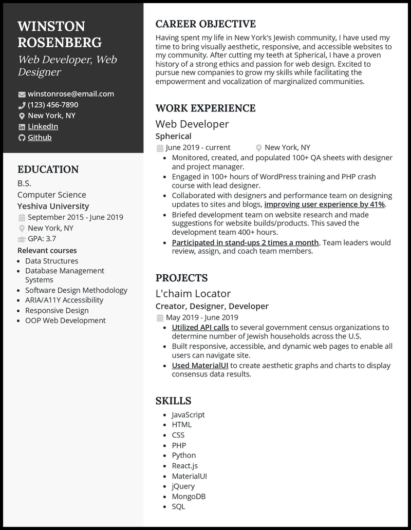 junior-web-developer-resume-template