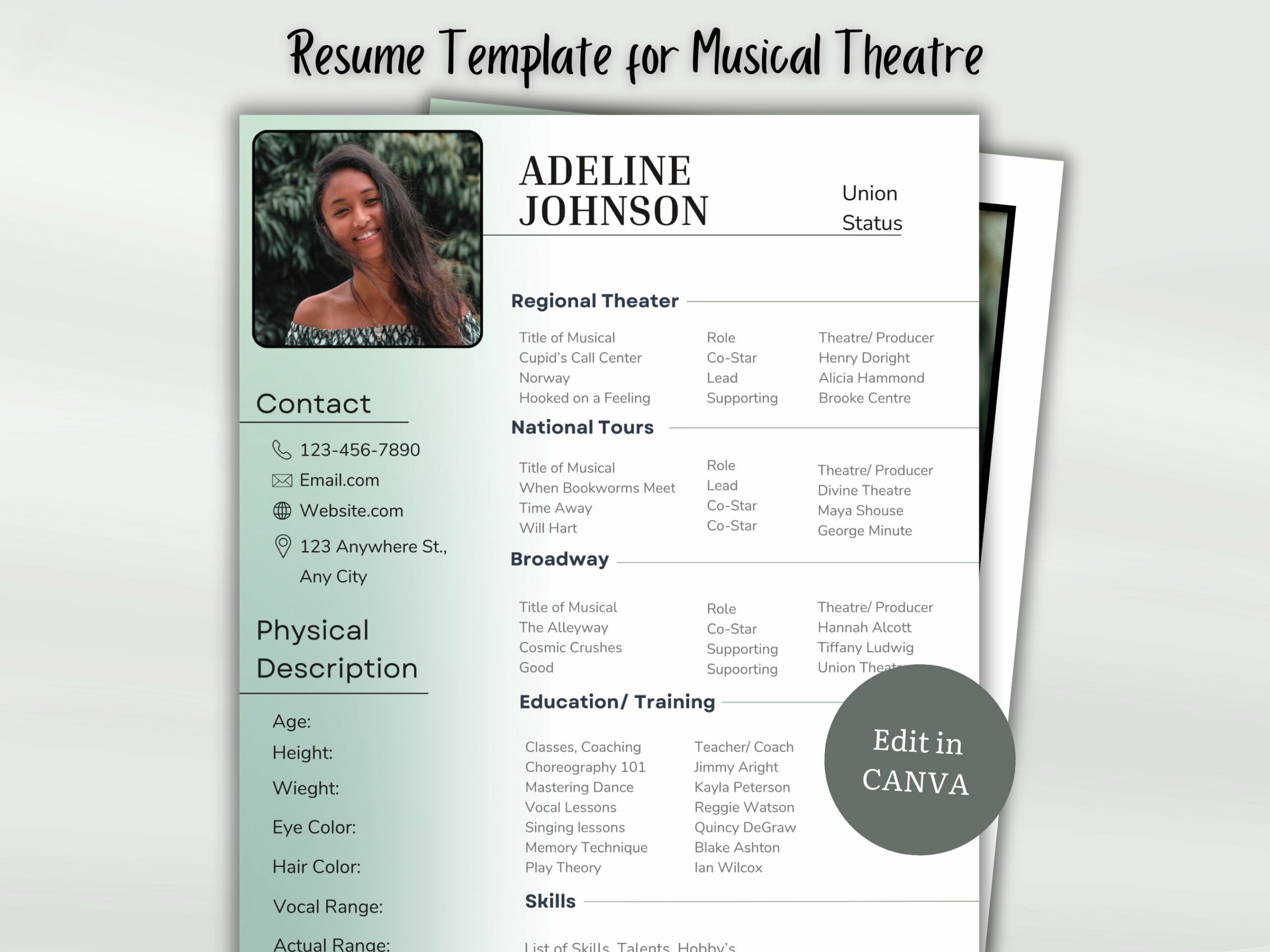 musical-theatre-audition-resume-template