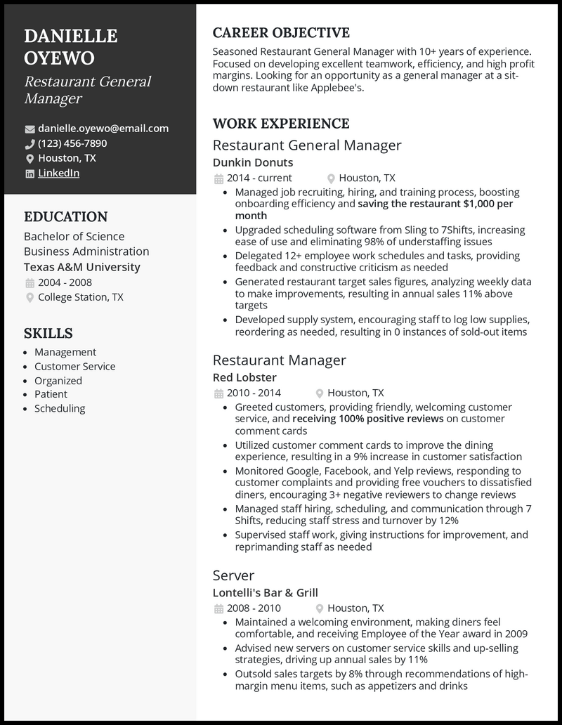 restaurant-general-manager-resume-template
