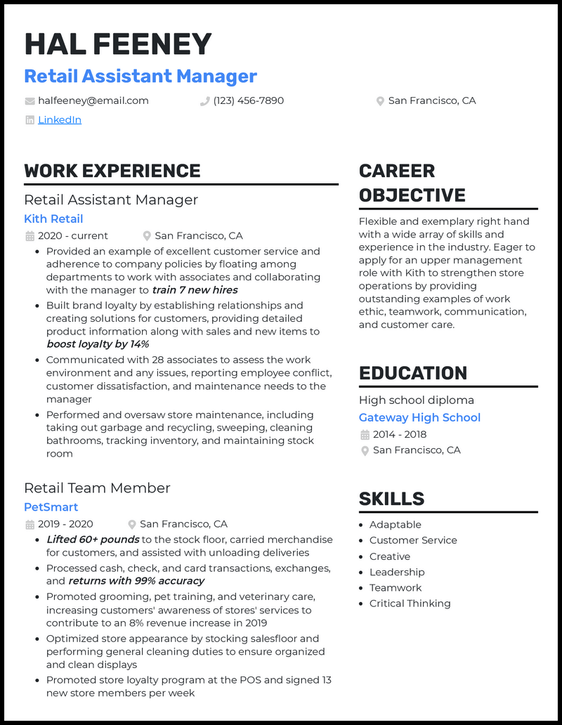 retail-assistant-manager-resume-template