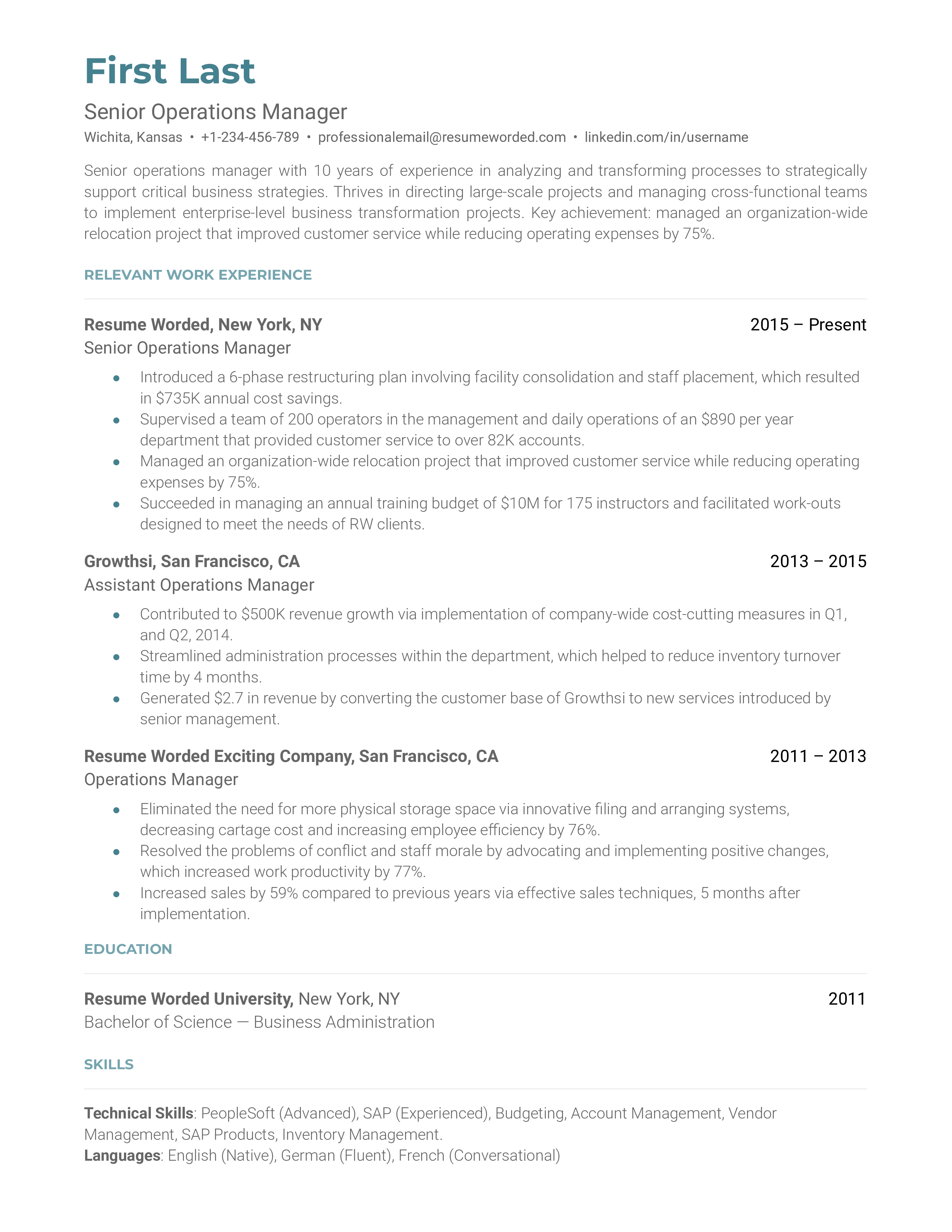 senior-operations-manager-resume-template