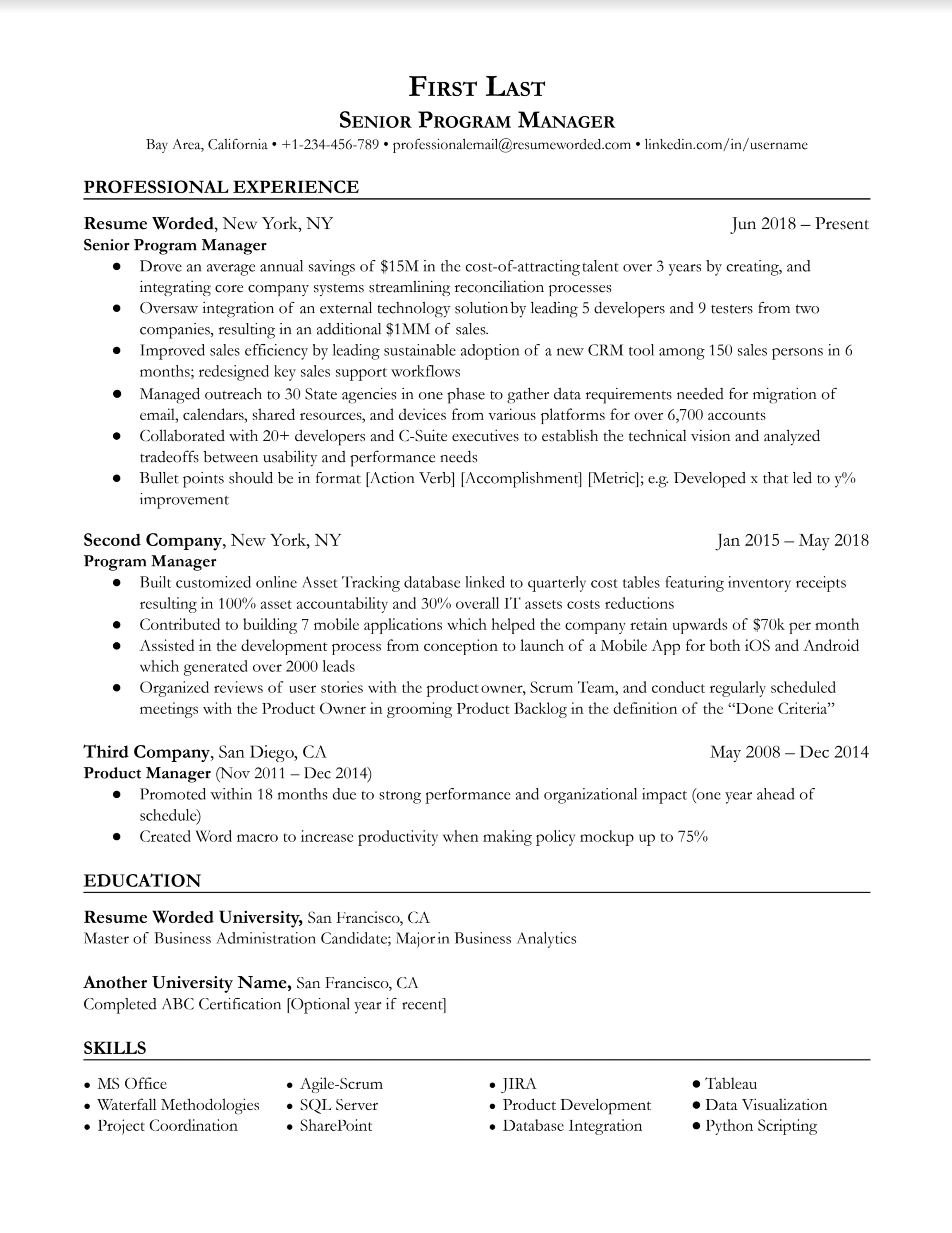 senior-program-manager-resume-template