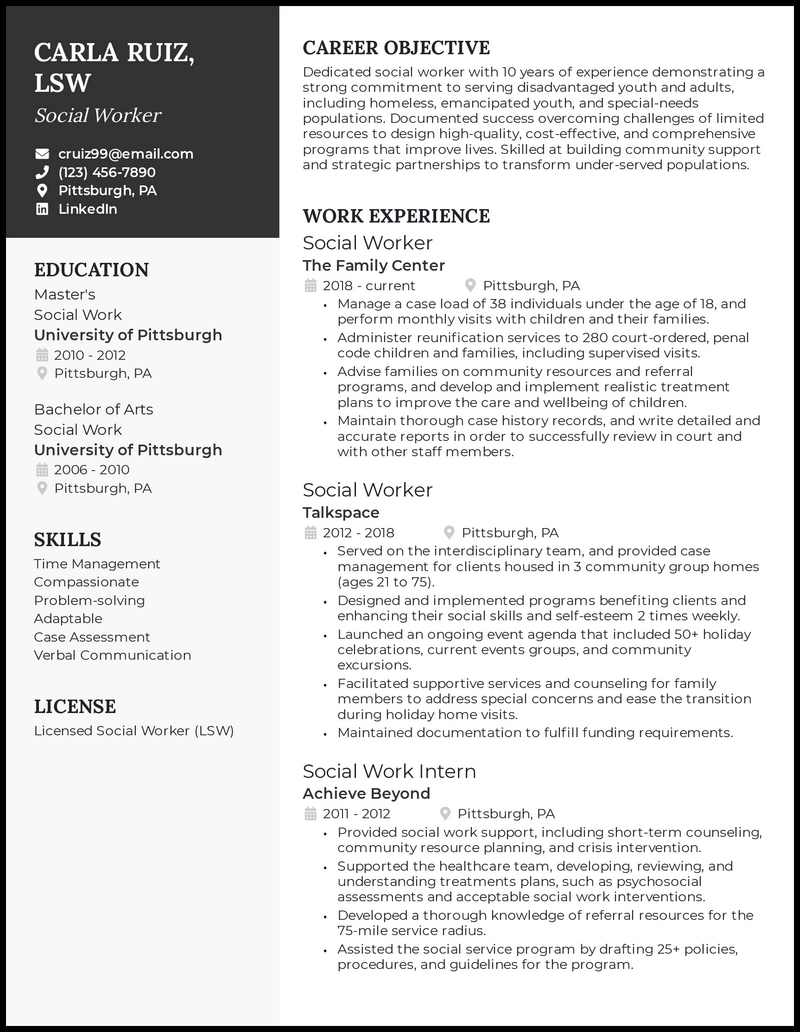 social-service-worker-resume-template
