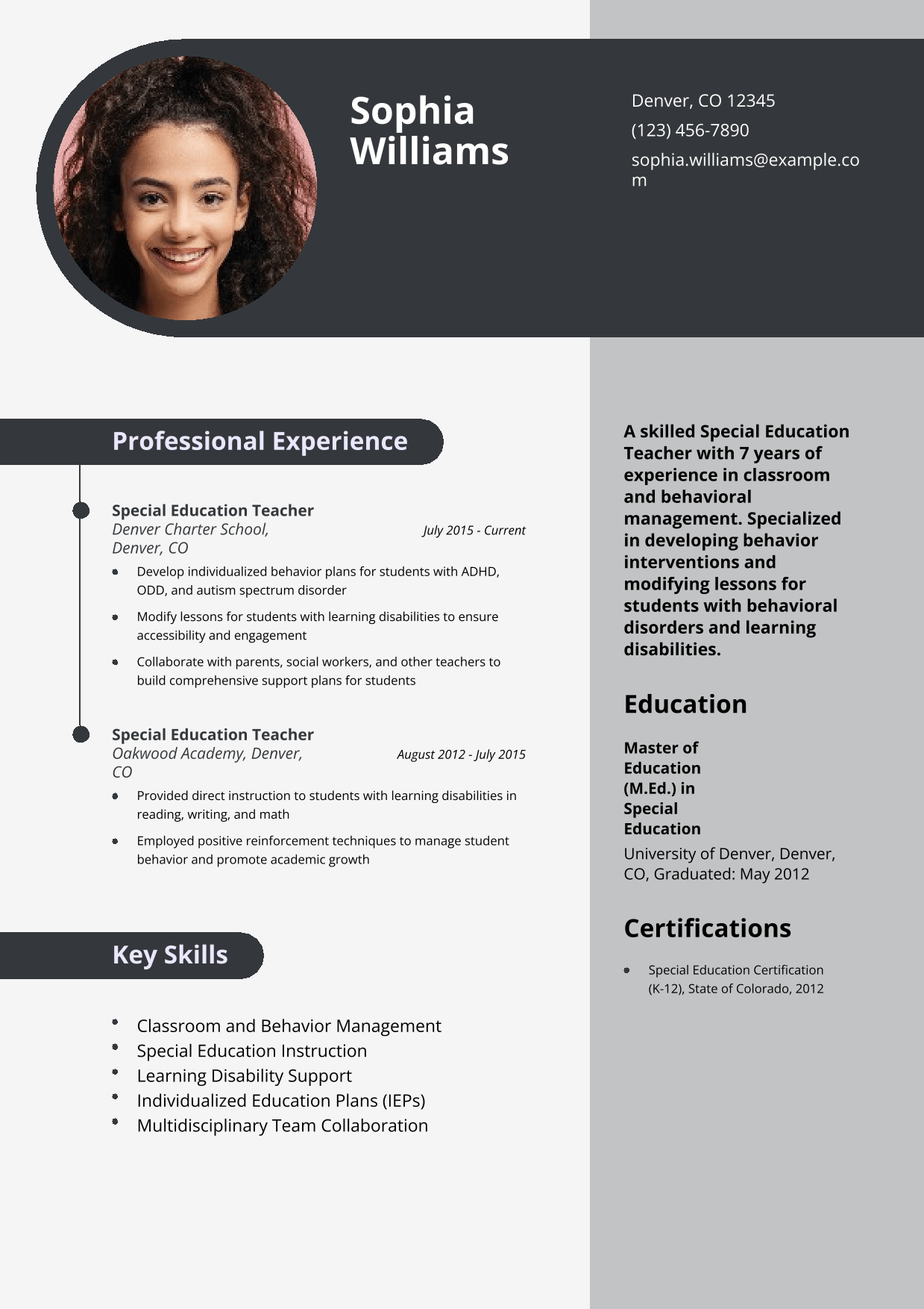 special-education-teacher-resume-template